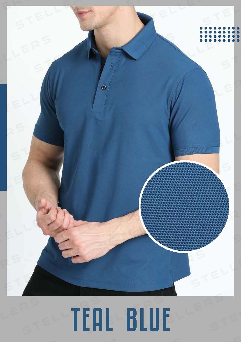 Polo T-Shirt – Teal Blue